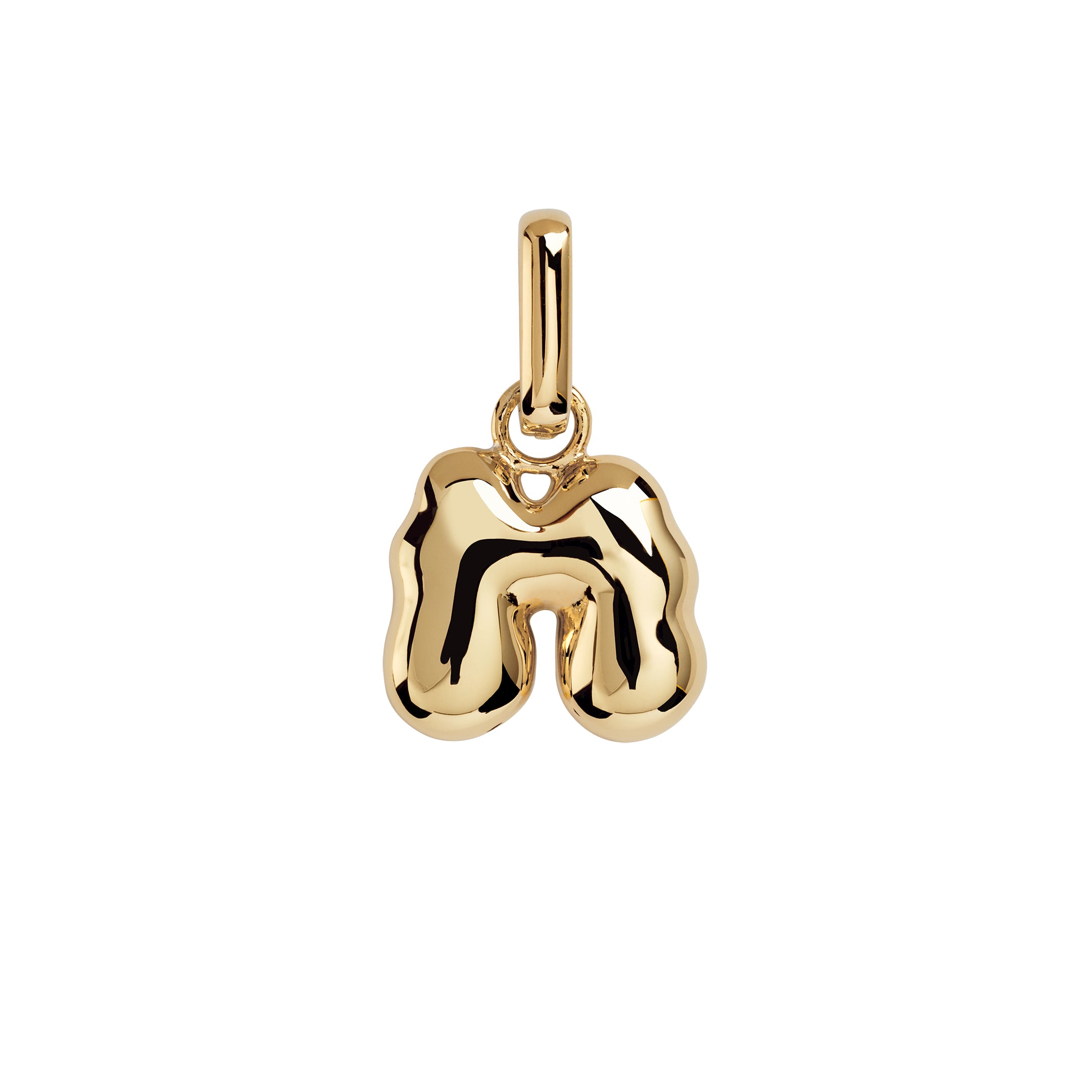 Puffer Letter Charm vedhæng - forgyldt